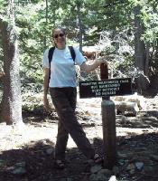Photo by LSmith 2002, 10-JenniferAtTrailheadUpToAngoraPeak.jpg 12.7K